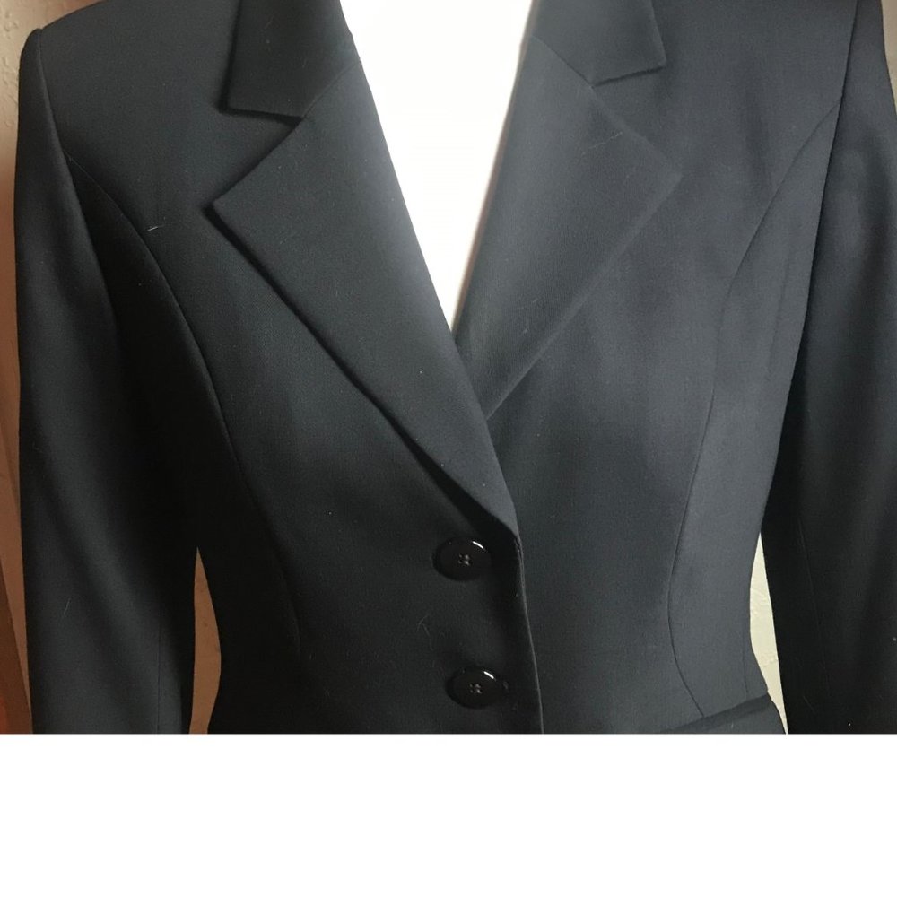 Talbots Black Fitted Wool  Blazer Size 4 - Picture 5 of 8